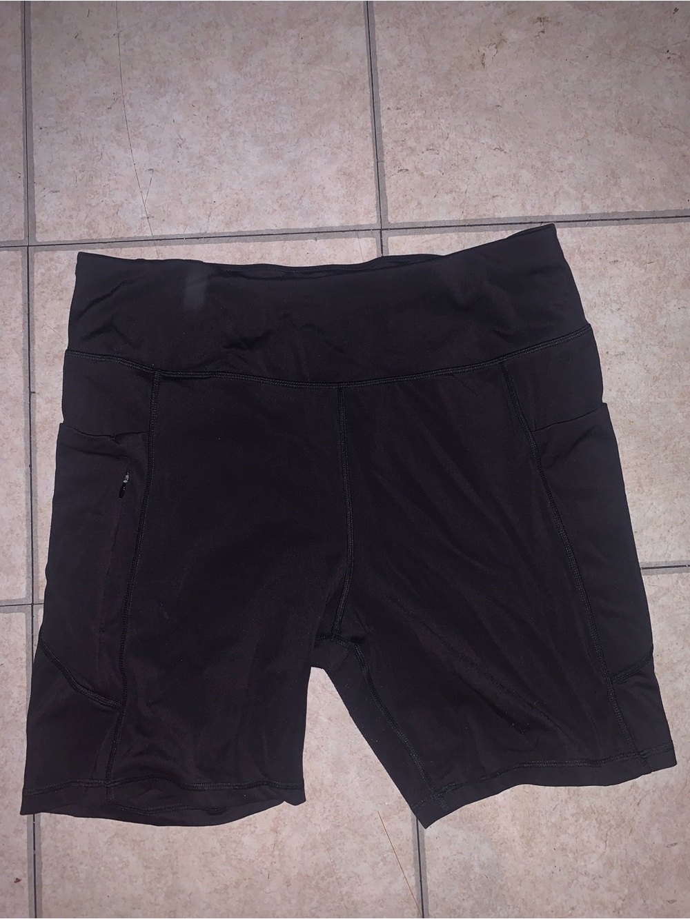Avia Black High-Rise Bike Shorts with Side Pockets
